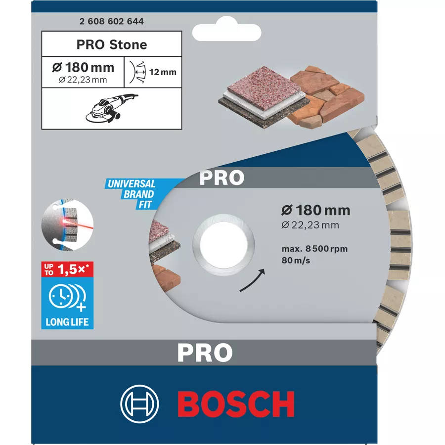 Disque diamanté PRO Stone 180x22,23mm BOSCH